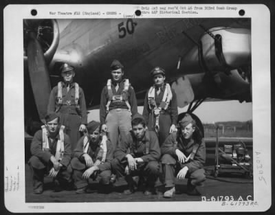 General > Lt. Von Aesch And Crew Of The 427Th Bomb Squadron, 303Rd Bomb Group, Beside The Boeing B-17 "Flying Fortress""Ragged But Right".  England, 18 April 1945.