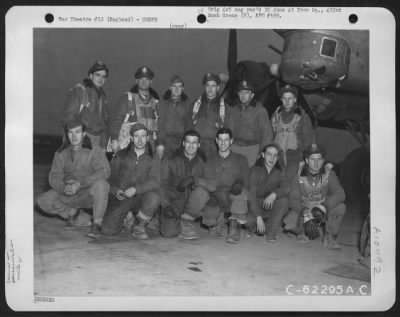 General > Lt. W. Buckingham And Crew Of The 493Rd Bomb Group, 8Th Air Force In Front Of A Boeing B-17 "Flying Fortress".  England, 22 February 1945.