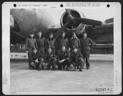 General > Lt. E.B. Miller And Crew Of The 493Rd Bomb Group, 8Th Air Force In Front Of A Boeing B-17 "Flying Fortress".  England, 26 February 1945.