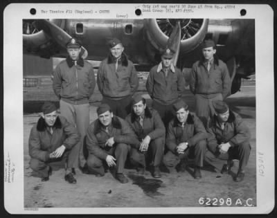 General > Lt. Lanier And Crew Of The 493Rd Bomb Group, 8Th Air Force In Front Of A Boeing B-17 "Flying Fortress".  England, 28 Feb. 1945.