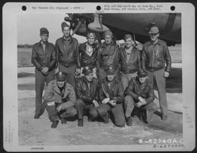 General > Lt. Everett L. Kenner And Crew Of The 322Nd Bomb Sq., 91St Bomb Group, 8Th Air Force, Pose Beside A Boeing B-17 Flying Fortress.  England, 27 June 1943.