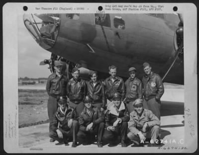 Thumbnail for General > Lt. C.P. Chima And Crew Of The 322Nd Bomb Sq., 91St Bomb Group, 8Th Air Force, Pose Beside A Boeing B-17 "Flying Fortress" 'Mizpah'.  England, 13 July 1943.