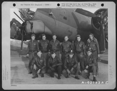 Thumbnail for General > Lt. F.R. Jackson And Crew Of The 322Nd Bomb Sq., 91St Bomb Group, 8Th Air Force, In Front Of A Boeing B-17 Flying Fortress.  England, 3 January 1944.