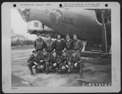 Thumbnail for General > Lt. H.D. Johnson And Crew Of The 322Nd Bomb Squadron, 91St Bomb Group, 8Th Air Force, In Front Of The Boeing B-17 "Flying Fortress" "Extra Special", England.