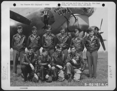 General > Lt. R.E. Sherriff With Combat Crew Of The 91St Bomb Group, 8Th Air Force, Beside The Boeing B-17 "Flying Fortress" "Wicked Witch".  England.