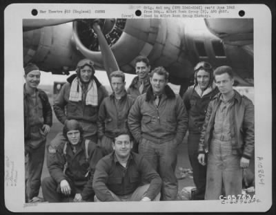 General > Lt. Carroll And Crew Of The 401St Bomb Group In Front Of A Boeing B-17 "Flying Fortress" At An 8Th Air Force Base In England, 23 September 1944.