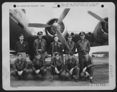 General > Capt. Grumman And Crew Of The 614Th Bomb Squadron, 401St Bomb Group In Front Of A Boeing B-17 "Flying Fortress" At An 8Th Air Force Base In England, 9 September 1944.