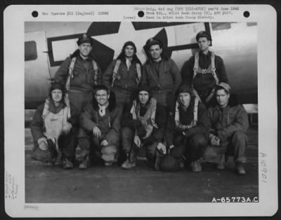 General > Lt. Aiken And Crew Of The 612Th Bomb Squadron, 401St Bomb Group, In Front Of A Boeing B-17 "Flying Fortress" At An 8Th Air Force Base In England, 30 December 1944.