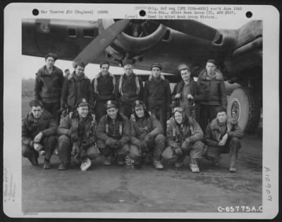 Thumbnail for General > Lt. Djernes And Crew Of The 401St Bomb Group, In Front Of A Boeing B-17 "Flying Fortress" At An 8Th Air Force Base In England, 18 January 1945.