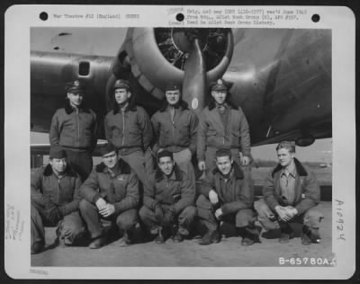 General > Lt. Cole And Crew Of The 614Th Bomb Squadron, 401St Bomb Group, In Front Of A Boeing B-17 "Flying Fortress" At An 8Th Air Force Base In England.  1 March 1945.