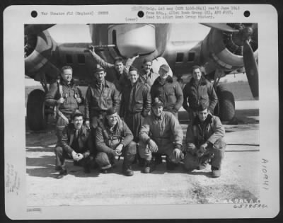General > Capt. Hayes And Crew Of The 615Th Bomb Squadron, 401St Bomb Group, In Front Of A Boeing B-17 "Flying Fortress" At An 8Th Air Force Base In England.  25 March 1945.