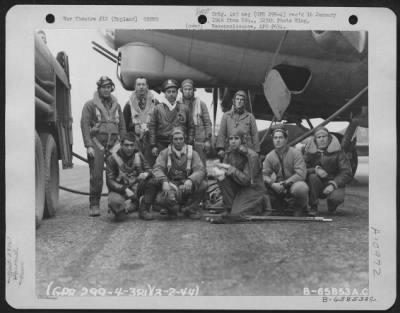 General > Lt. Clark And Crew Of The 381St Bomb Group Pose By A Boeing B-17 "Flying Fortress" At 8Th Air Force Station 167, Ridgewell, Essex County, England, 3 February 1944.