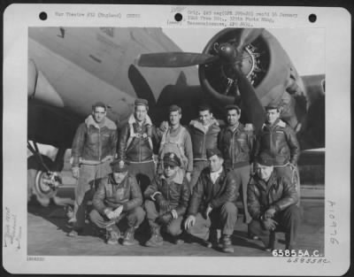 General > Lt. Pluemer And Crew Of The 381St Bomb Group In Front Of A Boeing B-17 "Flying Fortress" At 8Th Air Force Station 167, Ridgewell, Essex County, England.  24 February 1944.