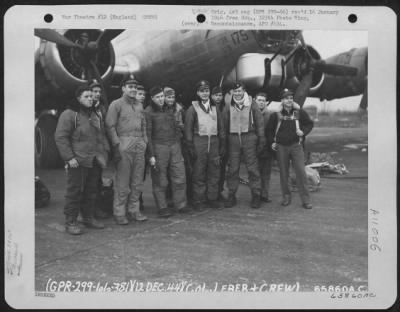 General > Colonel Leber And Crew Of The 381St Bomb Group In Front Of The Boeing B-17 "Flying Fortress" At 8Th Air Force Station 167, England. 12 December 1944.