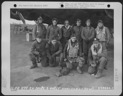 General > Lt. Honahan And Crew Of The 381St Bomb Group In Front Of A Boeing B-17 "Flying Fortress" At 8Th Air Force Station 167, England. 2 March 1944.