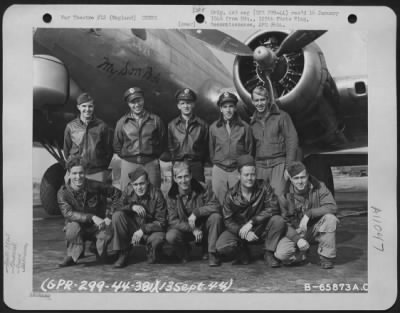 General > Lt. Inscho And Crew Of The 381St Bomb Group In Front Of A Boeing B-17 "Flying Fortress" "My Son Bob" At 8Th Air Force Station 167, England.  13 September 1944.
