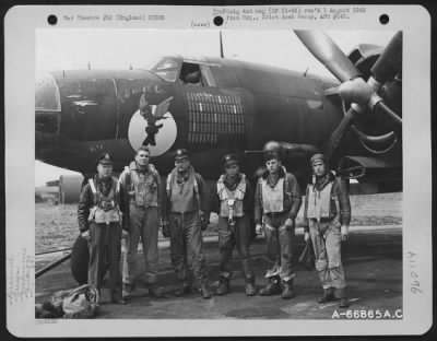 General > Lt. Holliday And Crew Of The 573Rd Bomb Squadron, Pose Beside The Martin B-26 Marauder 'Fifinella'.  391St Bomb Group, England, 13 August 1944.