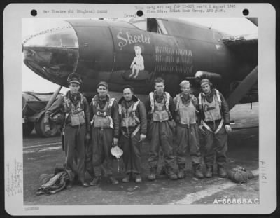 General > Lt. Dearing And Crew Of The 573Rd Bomb Squadron, Pose Beside The Martin B-26 Marauder 'Skeeter'.  391St Bomb Group, England, 13 August 1944.