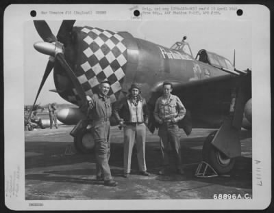 General > Lt. Herfurth And Ground Crew Pose Beside Their Republic P-47 "Puritan Maid" Of The 353Rd Fighter Group Somewhere In England.