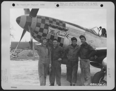 General > Lt. Colonel Elder And Ground Crew Pose Beside Their North American P-51 "Miss Camille" Of The 353Rd Fighter Group Somewhere In England.