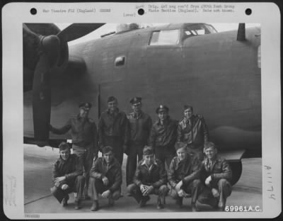 Thumbnail for General > Lt. Persinger And Crew Of The 490Th Bomb Group Pose Beside Their Consolidated B-24 At An 8Th Air Force Base In England.  20 March 1944.