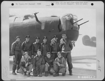 Thumbnail for General > Lt. Dodd And Crew Of The 490Th Bomb Group Pose Beside Their Consolidated B-24 At An 8Th Air Force Base In England.  17 March 1944.