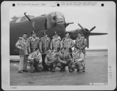 Thumbnail for General > Lt. Oling And Crew Of The 490Th Bomb Group Pose Beside Their Consolidated B-24 At An 8Th Air Force Base In England.  23 March 1944.