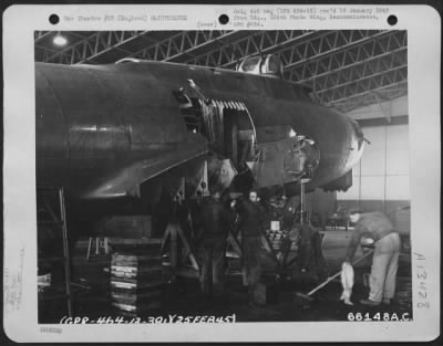 Thumbnail for General > Boeing B-17 "Flying Fortress" (Aircraft No. 8771) Of The 381St Bomb Group, Undergoing Repairs After A Falling Bomb From Another Plane Hit The Wing And Part Of The Fuselage During A Mission Over Enemy Territory.  England, 25 February 1945.