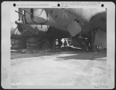 Thumbnail for General > Air Bags Are Used To Lift The Boeing B-17 "Flying Fortress" 'Rotherhithe'S Revenge' Of The 381St Bomb Group.  The Landing Gear Of The Plane Penetrated A Soft Spot In The Runway As The Plane Landed.  England, 27 April 1944.  (Aircraft No. 31761).