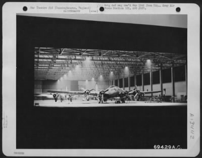 Thumbnail for General > Interior Of Hangar "B" At The 91St Bomb Group Base In Bassingbourne, England.  The Boeing B-17 "Flying Fortress" Are Undergoing Repairs And Overhauling.  11 September 1943.