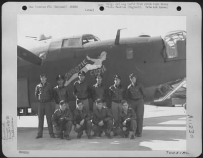 General > Lt. Holden And Crew Of The 490Th Bomb Group Pose Beside Their Consolidated B-24 'Snootie Cutie' At An 8Th Air Force Base In England.  20 March 1944.