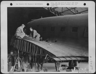 Thumbnail for General > Mechanics Of The 439Th Troop Carrier Group Repair A Douglas C-47 At Their Base Somewhere In England.  7 May 1944.