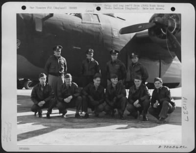 General > Lt. Pollock And Crew Of The 490Th Bomb Group Pose Beside Their Consolidated B-24 At An 8Th Air Force Base In England.  20 March 1944.