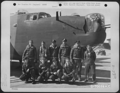 Thumbnail for General > Lt. Mcnulty And Crew Of The 490Th Bomb Group Pose Beside Their Consolidated B-24 At An 8Th Air Force Base In England.  20 March 1944.