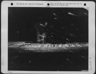 Thumbnail for General > M/Sgt. Mike Berrett, Boston, Mass., Crew Chief For A Boeing B-17 Flying Fortress, Scrubs The Ice Off A Wing Of His Plane.  The Plane Took Off For A Raid Over Germany, Despite A Blizzard That Was Raging Over The Airfield In Framlingham, England.  10 Februa