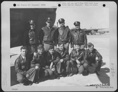 General > Lt. Cavin And Crew Of The 490Th Bomb Group Pose Beside Their Consolidated B-24 At An 8Th Air Force Base In England.  21 March 1944.