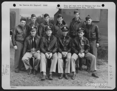 General > Lt. White And Crew Of The 525Th Bomb Squadron, 379Th Bomb Group, Pose For The Photographer At Their 8Th Air Force Base In England On 29 July 1944.