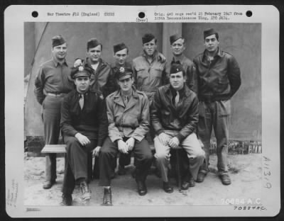 Thumbnail for General > Lt. Medigers And Crew Of The 379Th Bomb Group Pose For The Photographer At An 8Th Air Force Base In England On 1 July 1944.