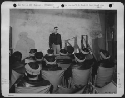 General > Capt. James F. Patterson of Pennsylvania, Protestant Chaplain, opens "briefing" of combat crews with a prayer for their safety.