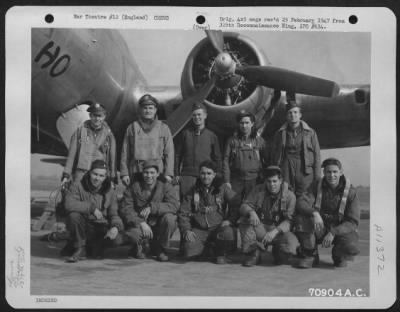 General > Lt. White And Crew Of The 379Th Bomb Group Pose Beside A Boeing B-17 "Flying Fortress" At An 8Th Air Force Base In England On 9 March 1945.