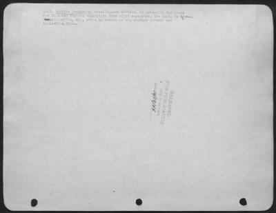 General > Capt. Carlile Cruthcher, intelligence Officer, is preparing the crews for flak and fighter opposition they might encounter. The Capt. Is from Louisville, Ky., where he worked on the Courier Journal and Louisville Times.