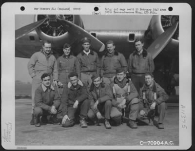 General > Colonel Mason And Crew Of The 379Th Bomb Group Pose Beside A Boeing B-17 "Flying Fortress" At An 8Th Air Force Base In England On 9 March 1945.