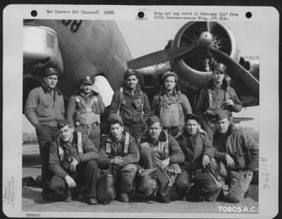 Thumbnail for General > Lt. Peipol And Crew Of The 379Th Bomb Group Pose Beside A Boeing B-17 "Flying Fortress" At An 8Th Air Force Base In England On 9 March 1945.