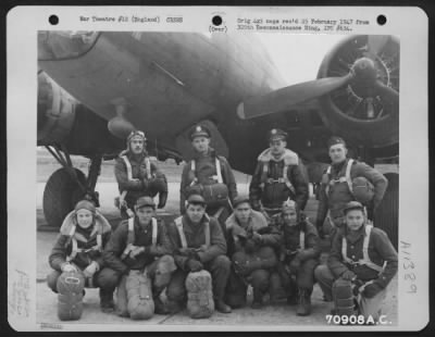 Thumbnail for General > A Crew Of The 525Th Bomb Squadron, 379Th Bomb Group Pose In Front Of A Boeing B-17 "Flying Fortress" At An 8Th Air Force Base In England On 2 March 1944.