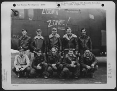 General > Combat Crew Of The 389Th Bomb Group Pose Beside Their Consolidated B-24 'Zoomin' Zombie' At An 8Th Air Force Base In England.