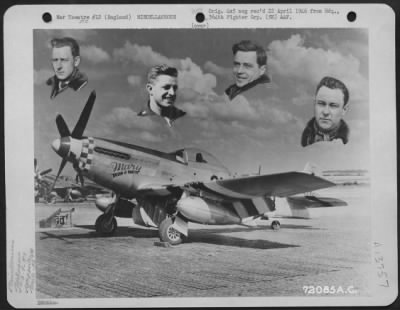 Thumbnail for General > Montage Of Four Commanding Officers And North American P-51 'Mary, Queen Of Scotts' Of The 339Th Fighter Group.  8Th Af Station F-379, Fowlmere, England.  23 April 1945.