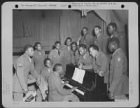 Members Of A Negro Choir, Composed Of Volunteers From The 827Th, 829Th, 847Th Aviation Engineer Battalions At Eye, England, Practice Together At Their Base.  1 September 1943. - Page 1