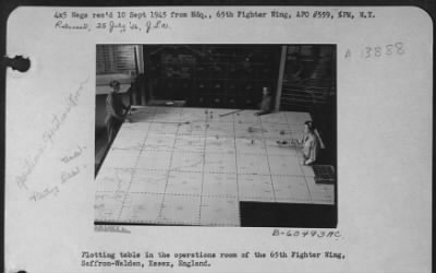General > Plotting Table In The Operations Room Of The 65Th Fighter Wing, Saffron-Walden, Essex, England.
