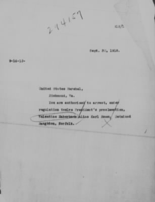 Old German Files, 1909-21 > Valentine Haberkamm (#294157)