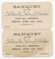 Lillian Ellen Hildreth - Bible - Arthur F. Dichard WWI Banquet Soldiers and Sailors tickets fix.jpg